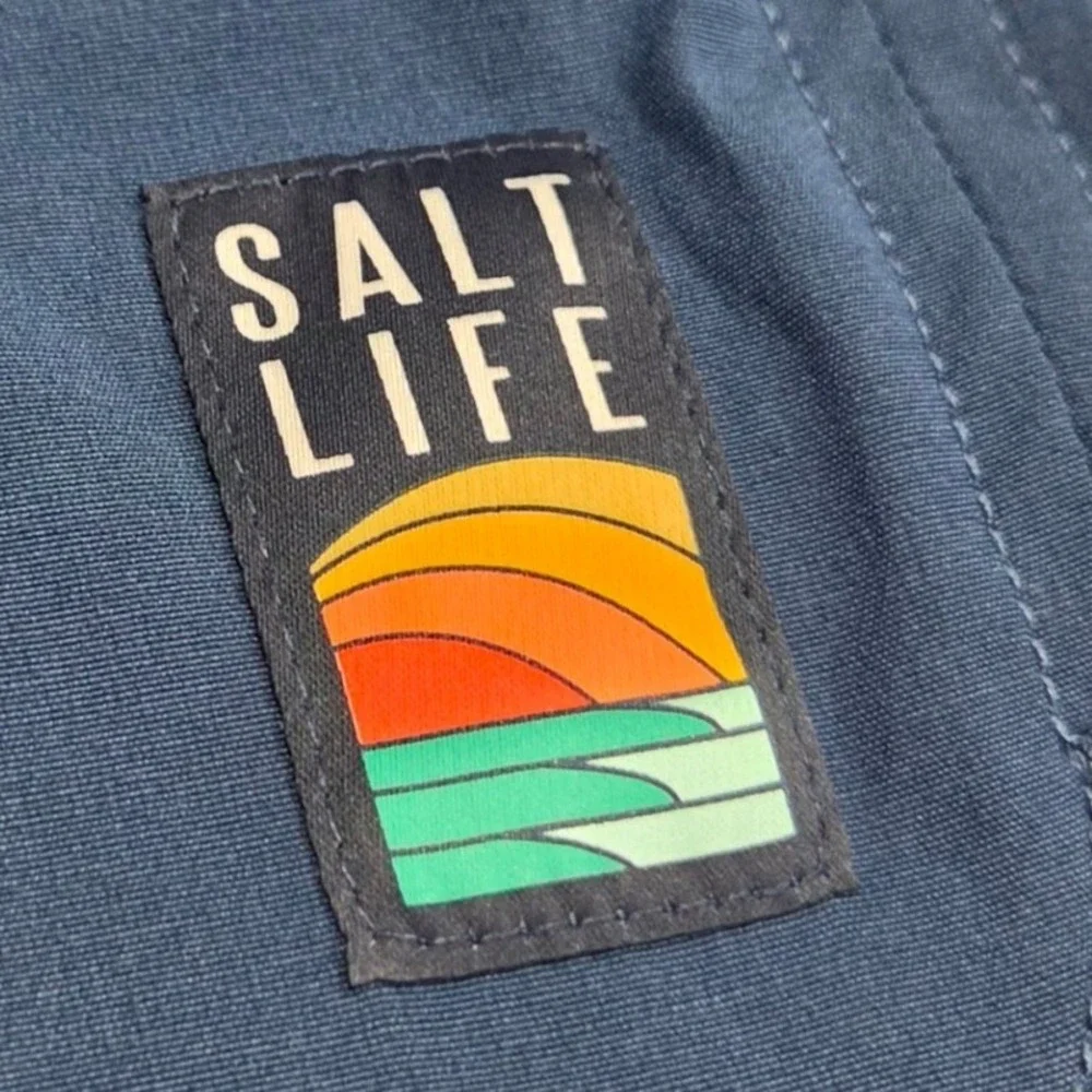 Salt Life Youth Saltsation Shorts Navy Blue Stretch Beach Fishing Kids Large